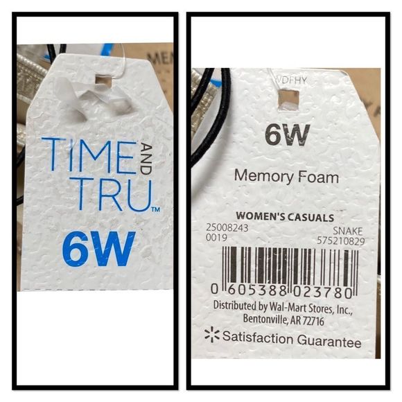 Time & Tru Size 6W Cream & Snake Skin Casual Shoes - Picture 8 of 8